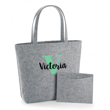 BOLSO SHOPPER FIELTRO INICIAL + NOMBRE