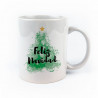 TAZA CERÁMICA "FELIZ NAVIDAD" ÁRBOL DIFUMINADO