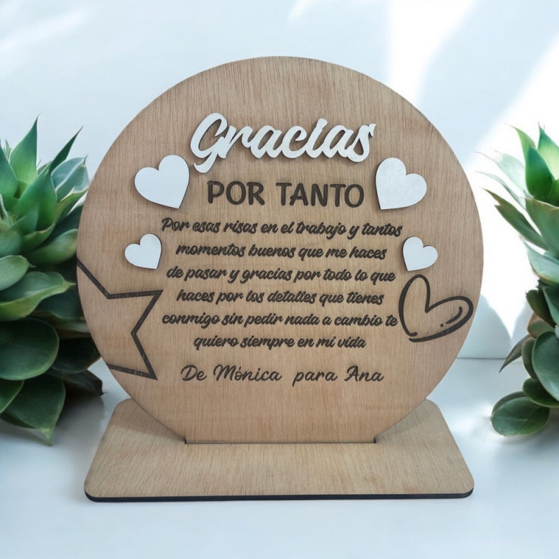 PLACA MADERA "GRACIAS"