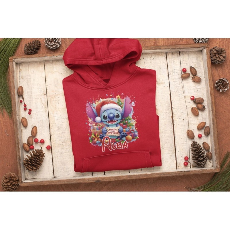 SUDADERA STITCH NAVIDAD 5 CON CAPUCHA