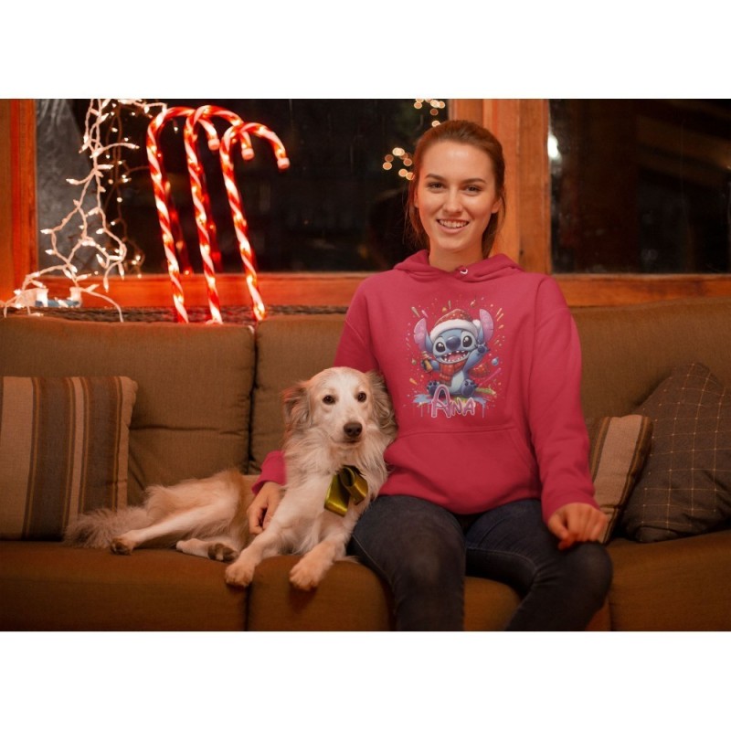 SUDADERA STITCH NAVIDAD 2 CON CAPUCHA
