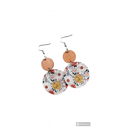 PENDIENTES CORCHO CON FLORES