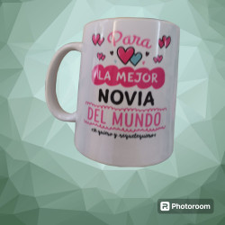 TAZAS CON FRASES " NOVI@S"