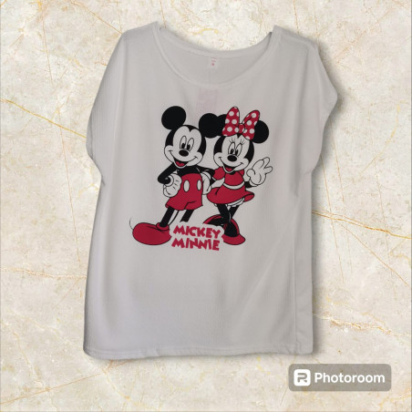 CAMISETA MICKEY Y MINNIE MOUSSE RUGOSA