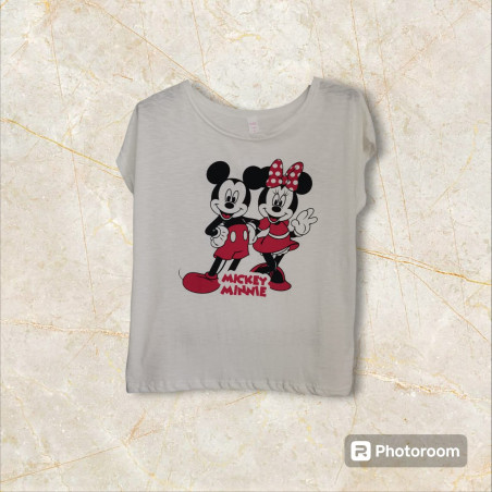 CAMISETA MICKEY Y MINNIE MOUSSE JASPEADO