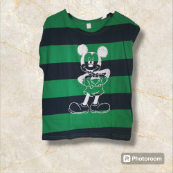 CAMISETA MICKEY MOUSSE CORAZÓN RAYAS