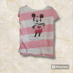 CAMISETA MICKEY MOUSSE CORAZÓN RAYAS