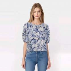 BLUSA ESTAMPADA ESPALDA ABIERTA