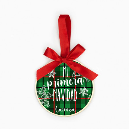 BOLA NAVIDAD MADERA "MI PRIMERA NAVIDAD" PERSONALIZADA