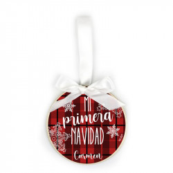 BOLA NAVIDAD MADERA "MI PRIMERA NAVIDAD" PERSONALIZADA