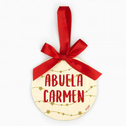 BOLA NAVIDAD MADERA GUIRNALDAS PERSONALIZADA