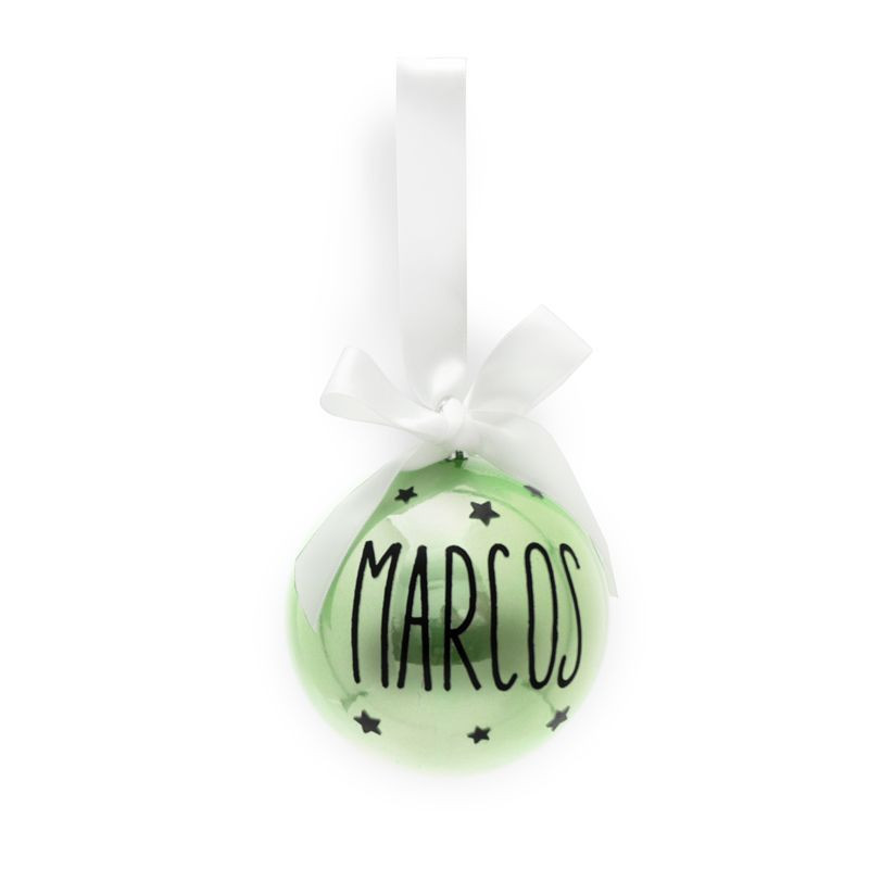 BOLA CON LAZO NAVIDAD ESTRELLAS PERSONALIZADA